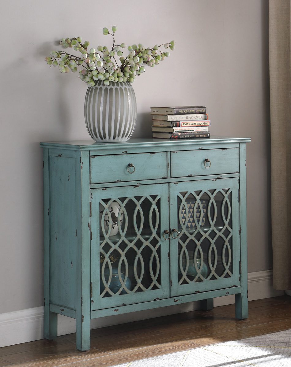 2-drawer Accent Cabinet Blue