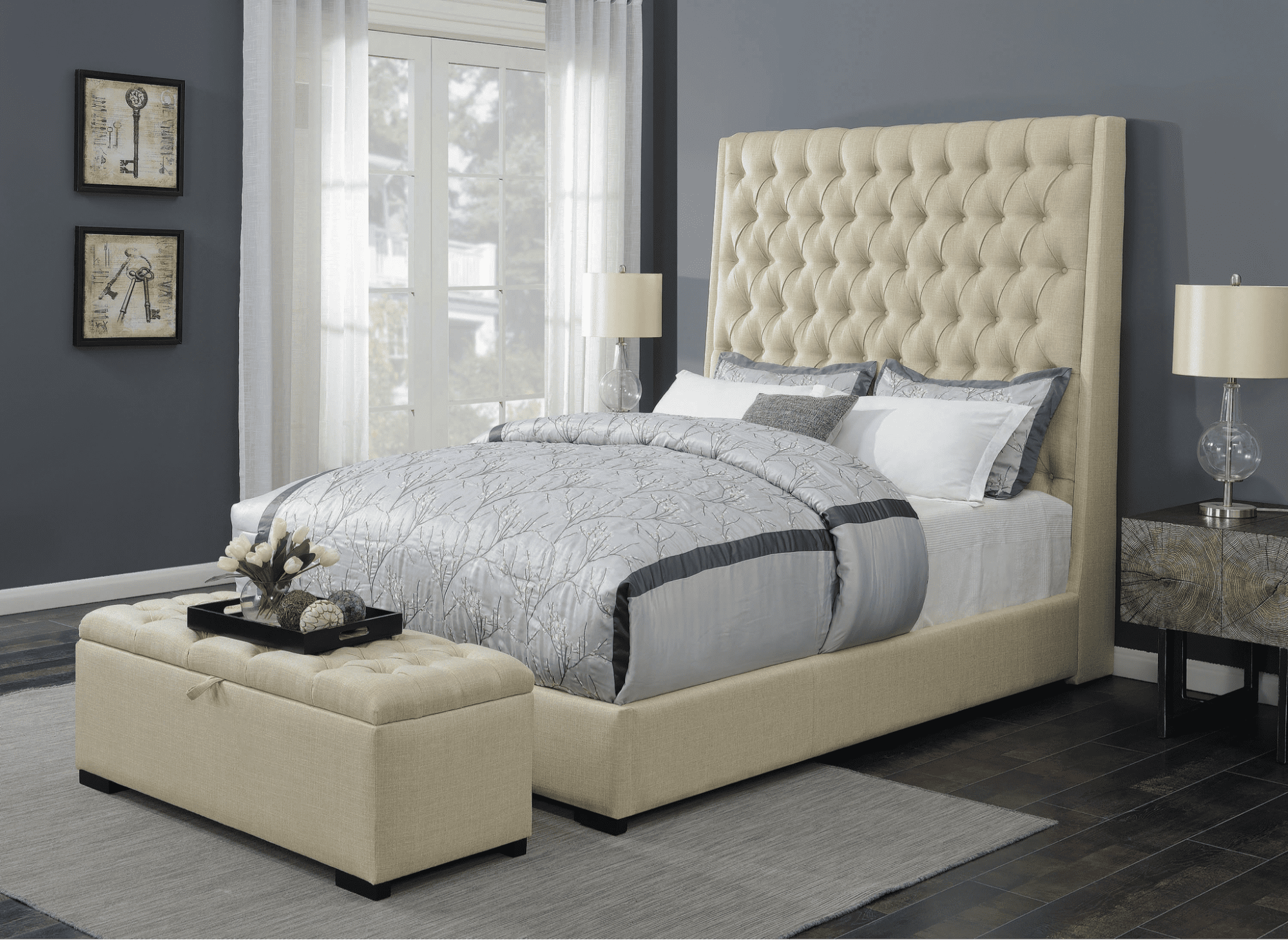 Camille Eastern Kind Button Tufted Bed from Coaster