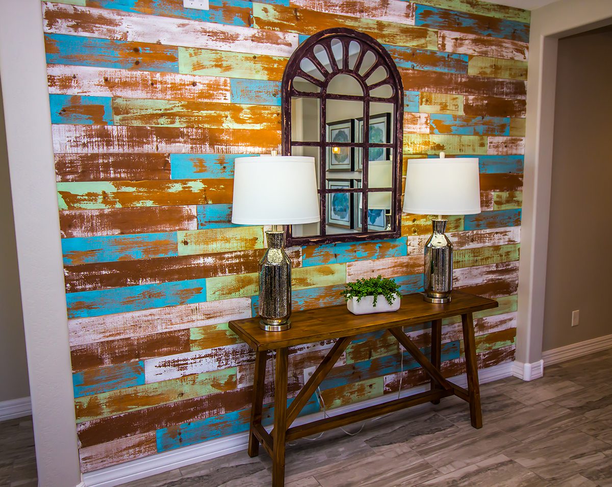 colorful entry hallway