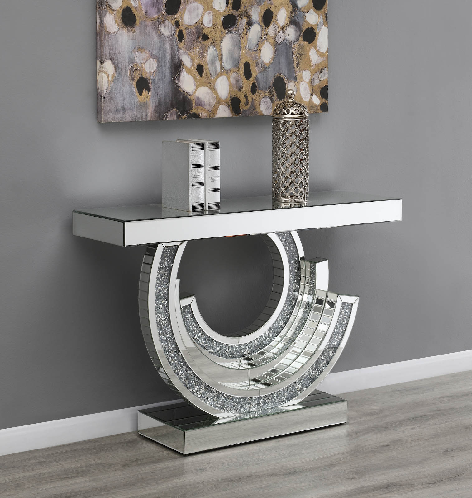 Accent tables: Silver console table