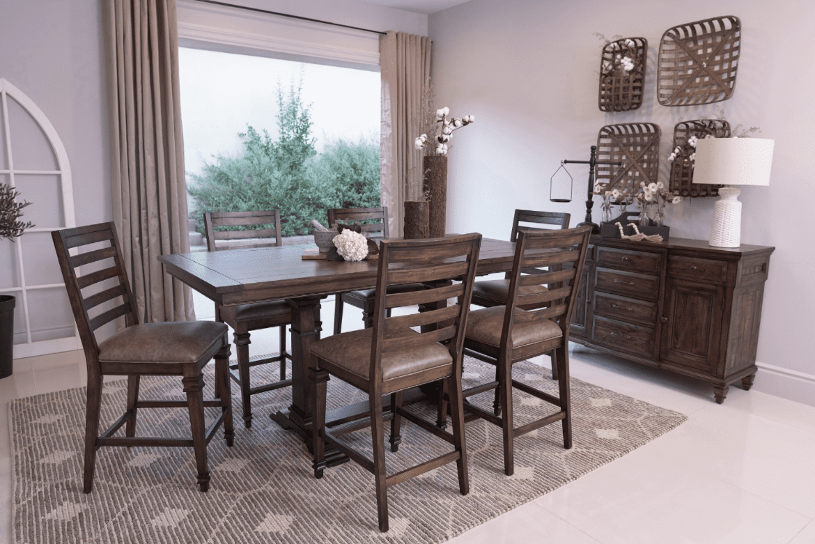 Delphine trestle counter dining set from Coaster