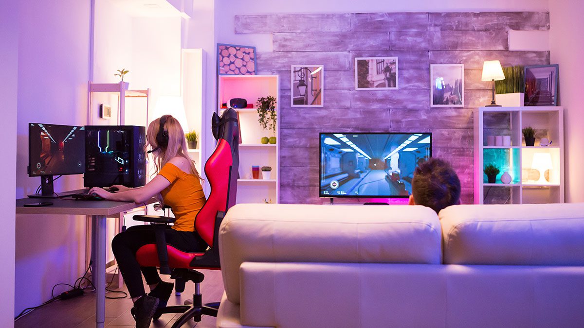 kids playing in private game room