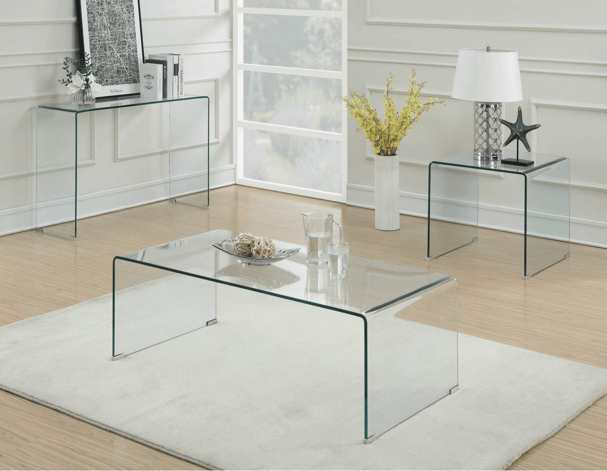 modern home furniture: Square end table in clear