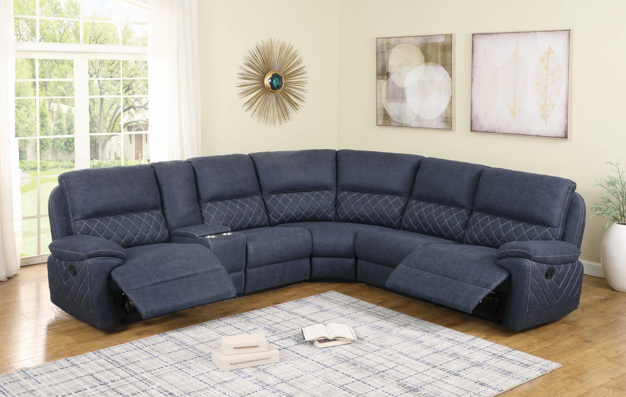 Variel 6-Piece Modular Motion Sectional Blue