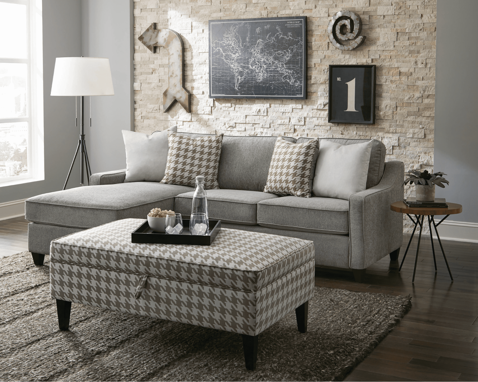 McLoughlin upholstered sectional charcoal