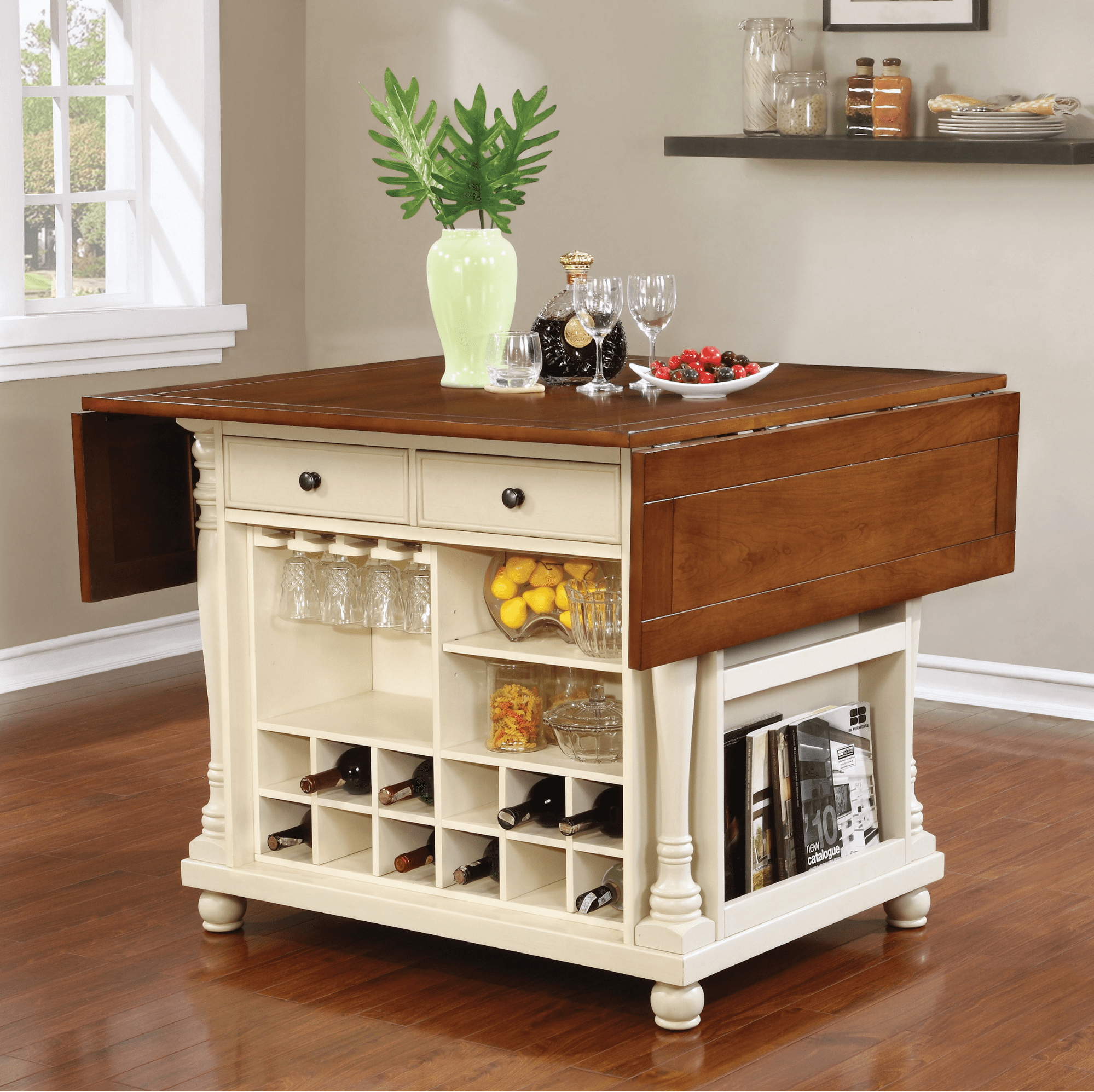 Rolling kitchen on sale island with seating