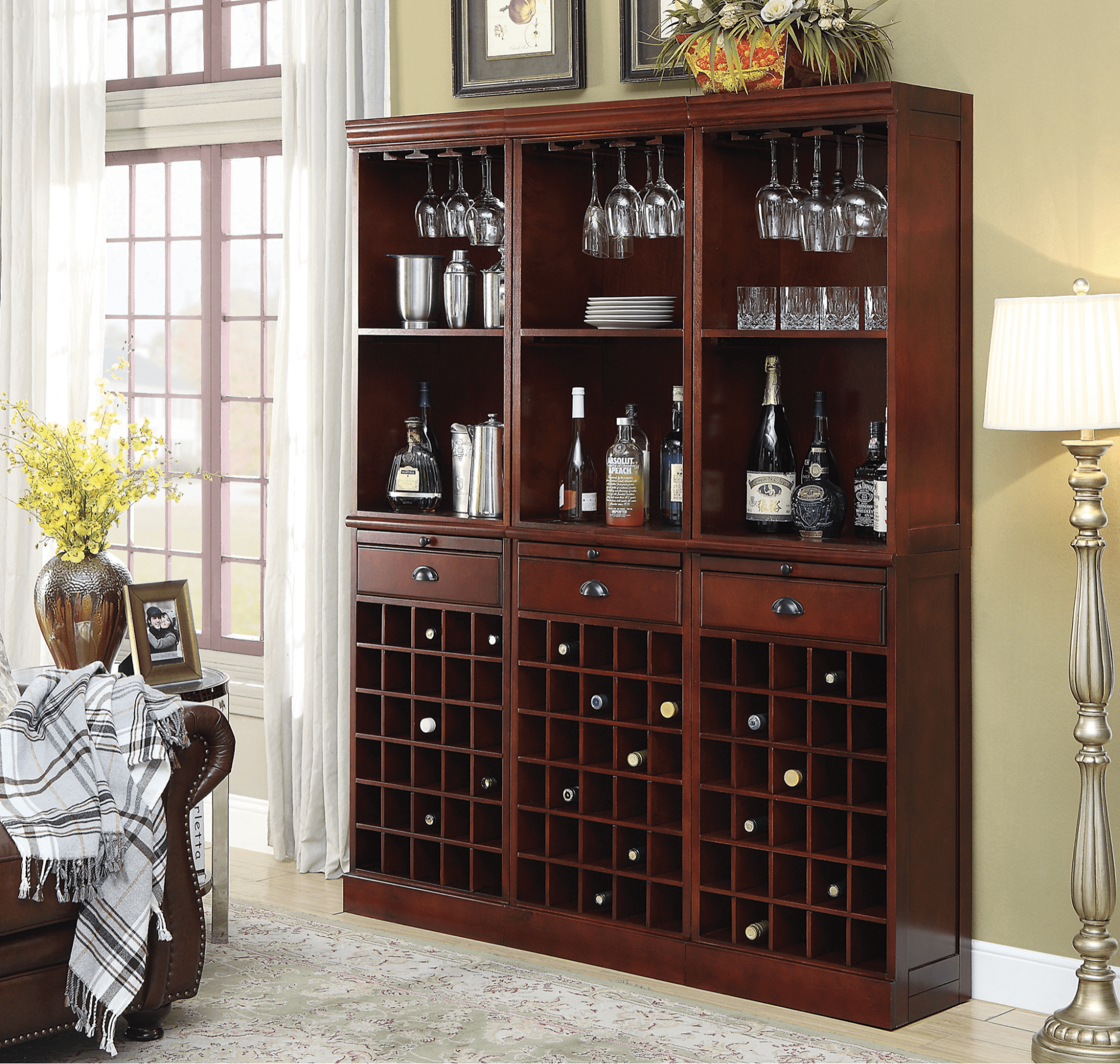 Wall Unit With Wine Rack Merlot