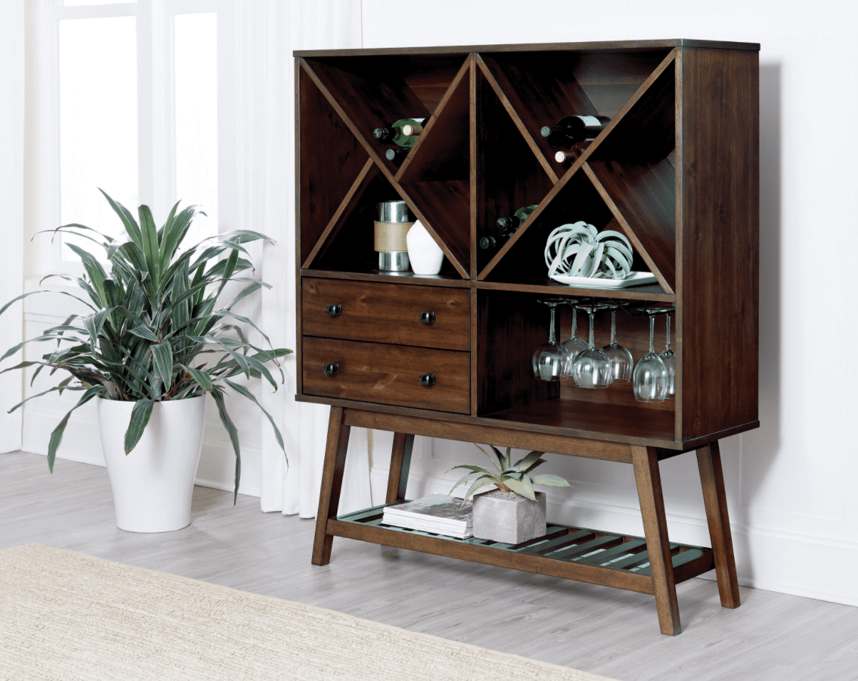 2-Drawer Wine Cabinet Desert Teak