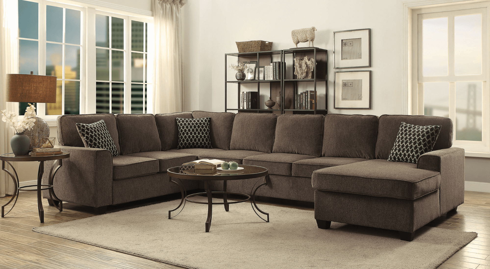 Provence storage sectional brown