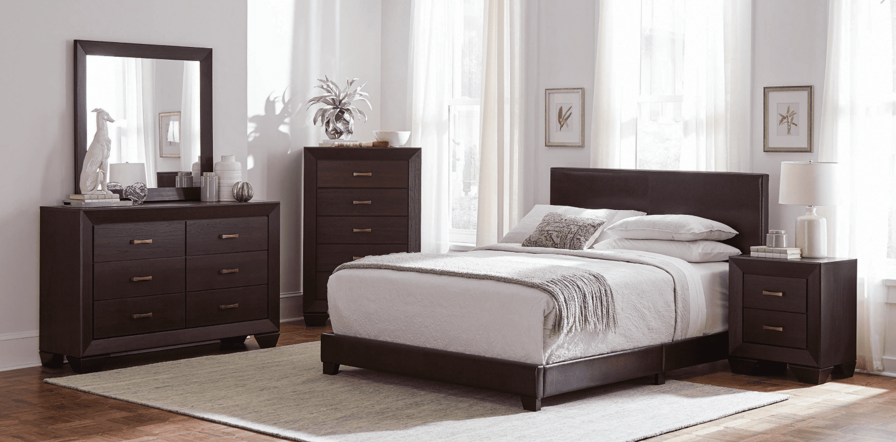 Dorian Bedroom Set Brown And Dark Cocoa