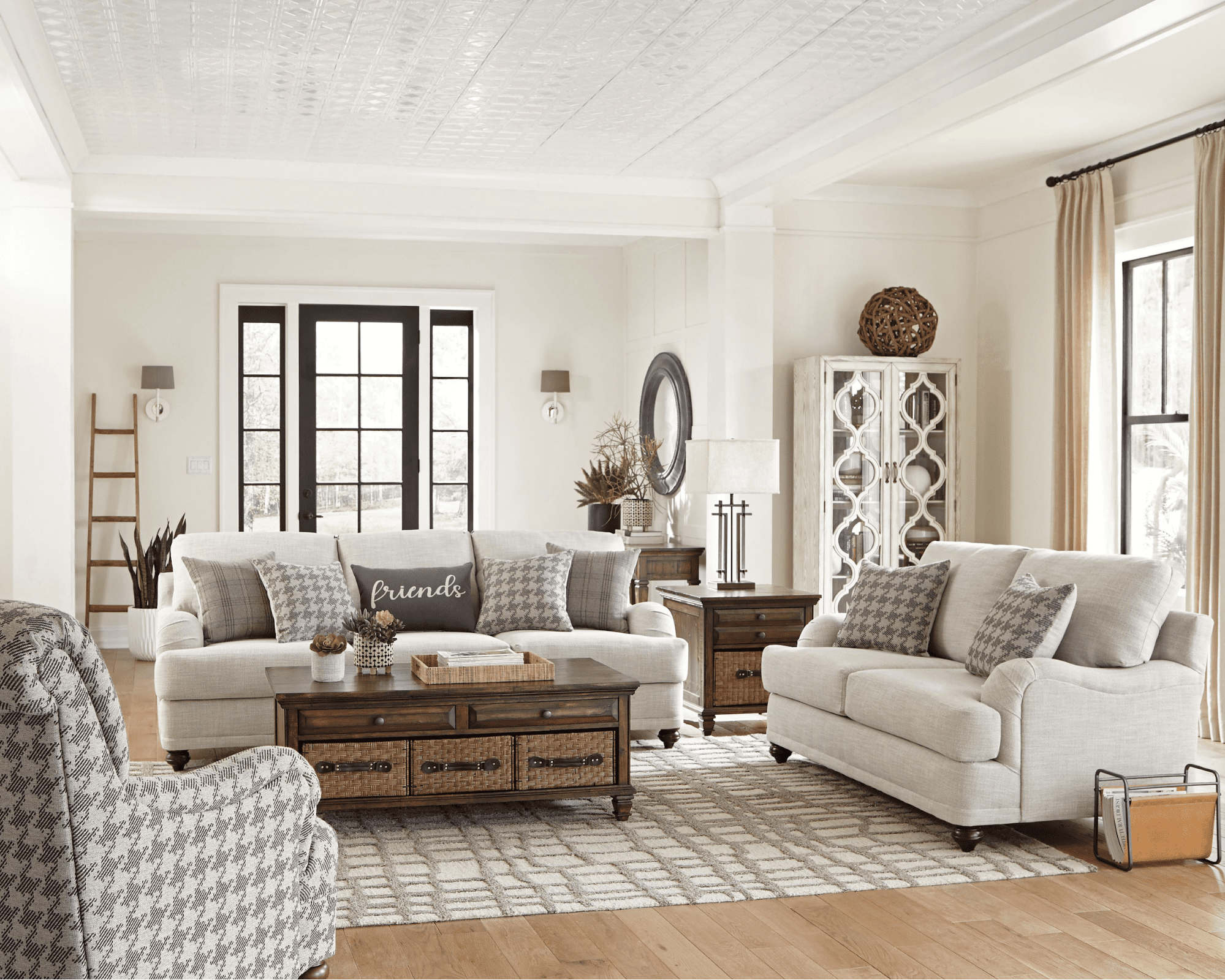 farmhouse living room end table decor