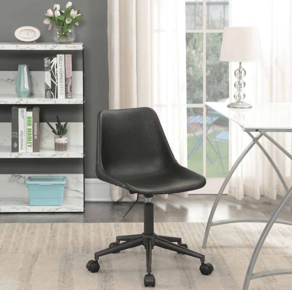 rustic furniture: Adjustable height office chair with casters brown and rustic taupe