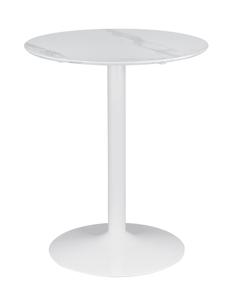 counter height dining set: Arkell round pedestal counter height table white