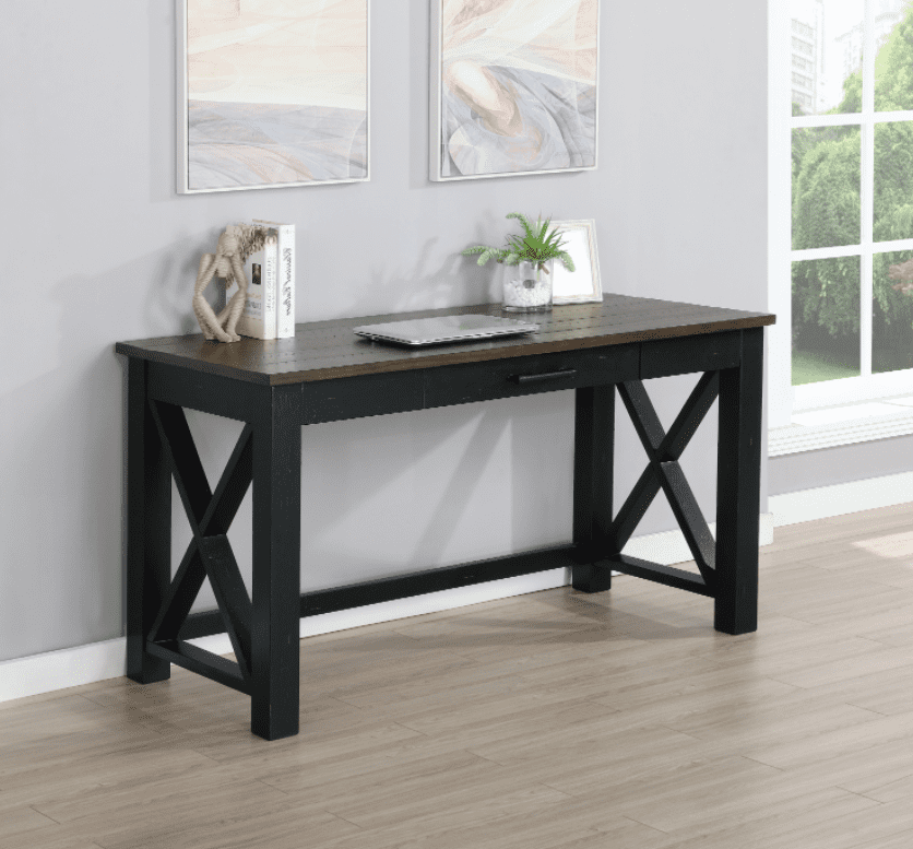  Deerfield writing desk rustic latte and vintage black