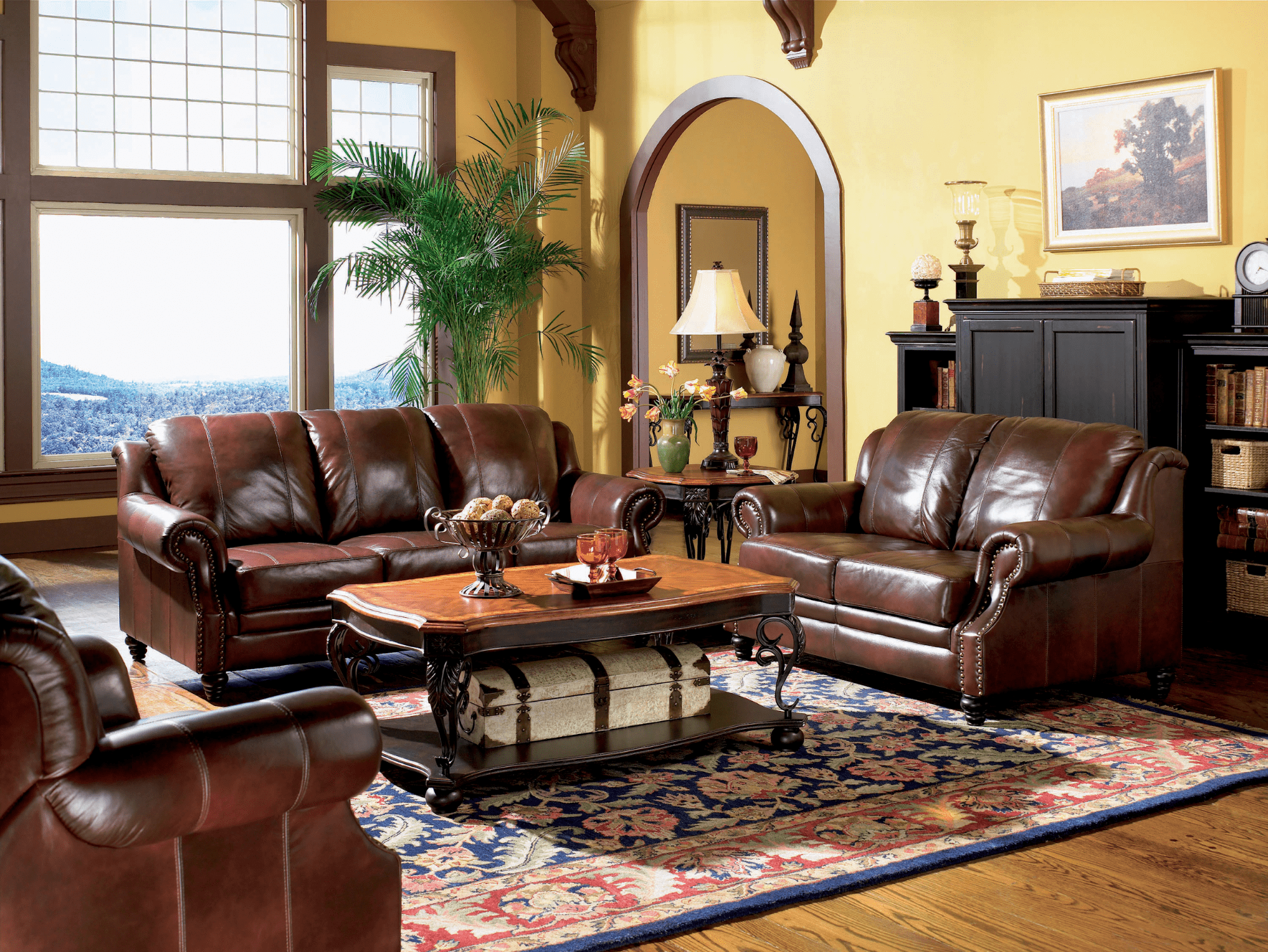 Living room layout ideas: Princeton rolled arm sofa burgundy 