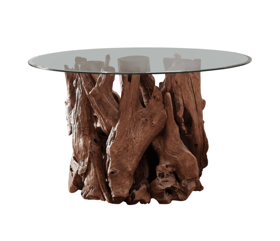 Asbury dining table base natural teak