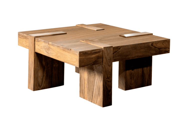 Wooden square coffee table natural sheesham