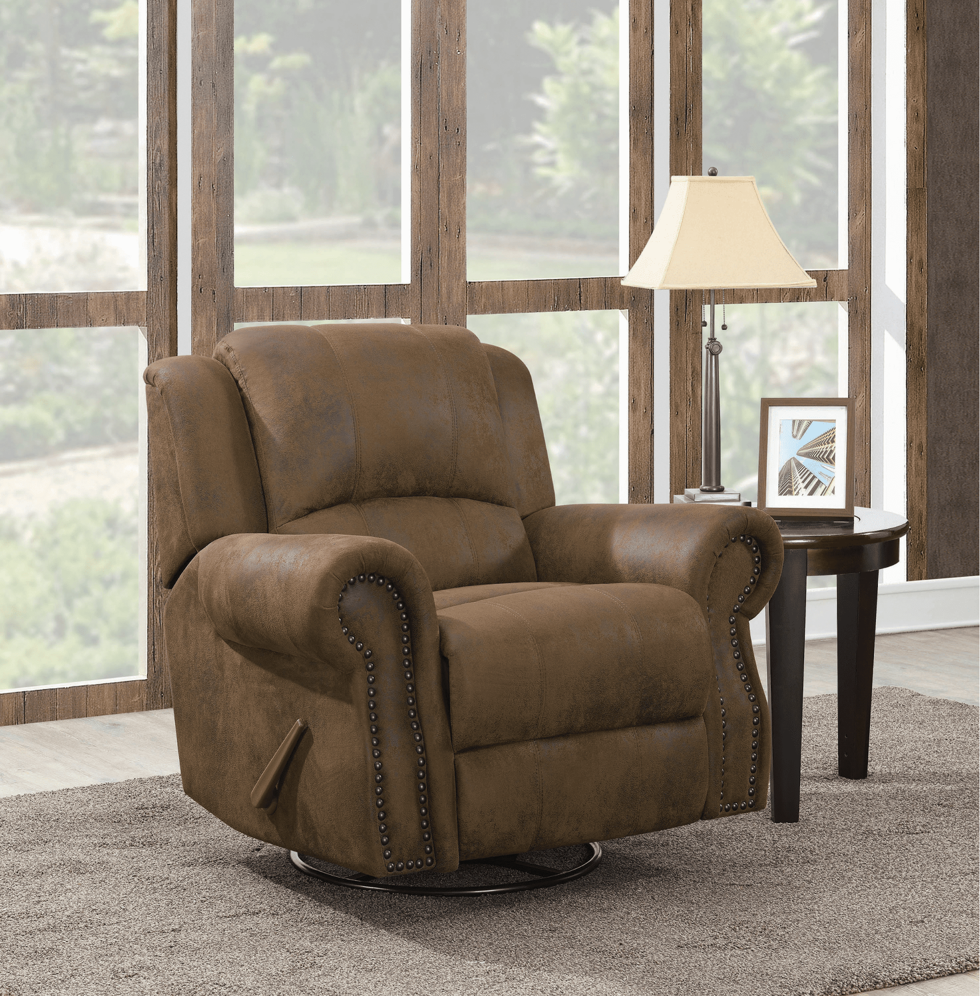 best recliners: Sir Rawlinson Swivel Rocker Recliner in Buckskin Brown