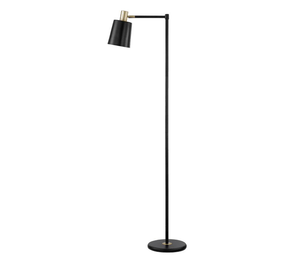 mid-century modern furniture: 1-Light Floor Lamp With Horn Shade Black