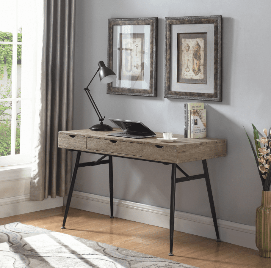 rustic furniture: Raine 1-drawer writing desk rustic driftwood