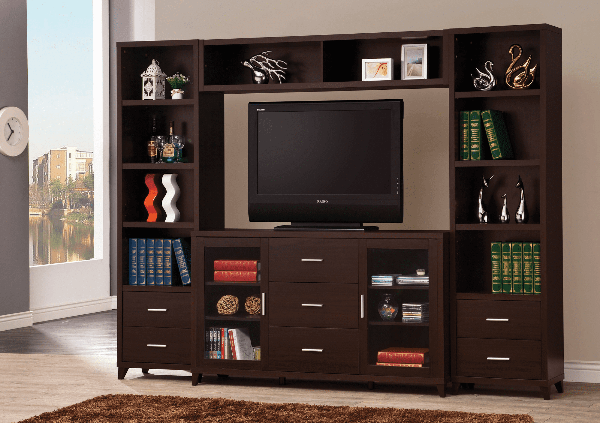 2-Drawer Media Tower Cappuccino