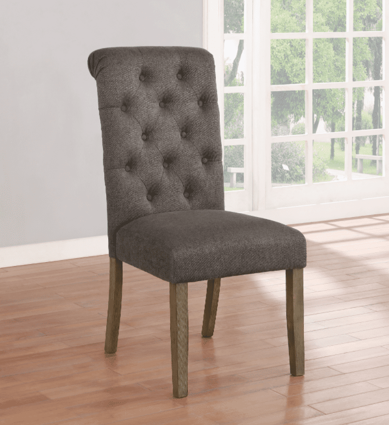 Calandra tufted back side chairs rustic brown and grey (Set of 2)