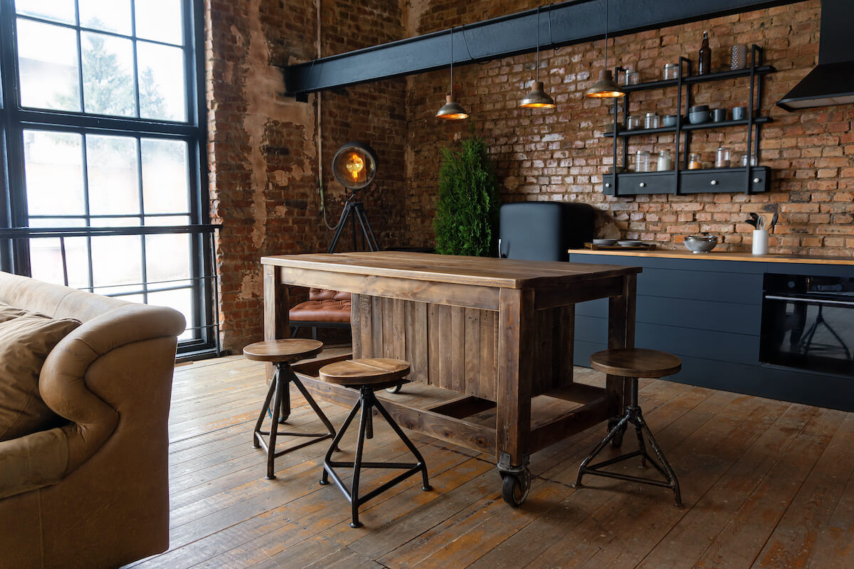 Industrial-styled kitchen