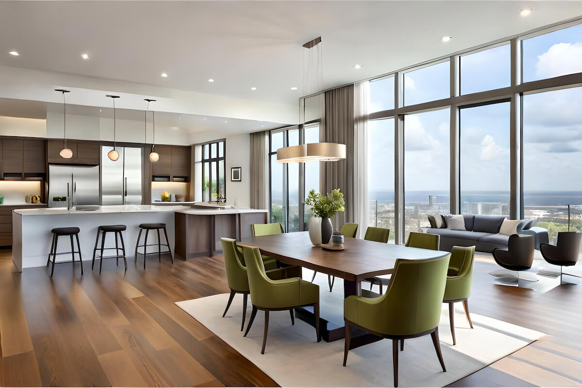 Living room dining room combo: interior of a house