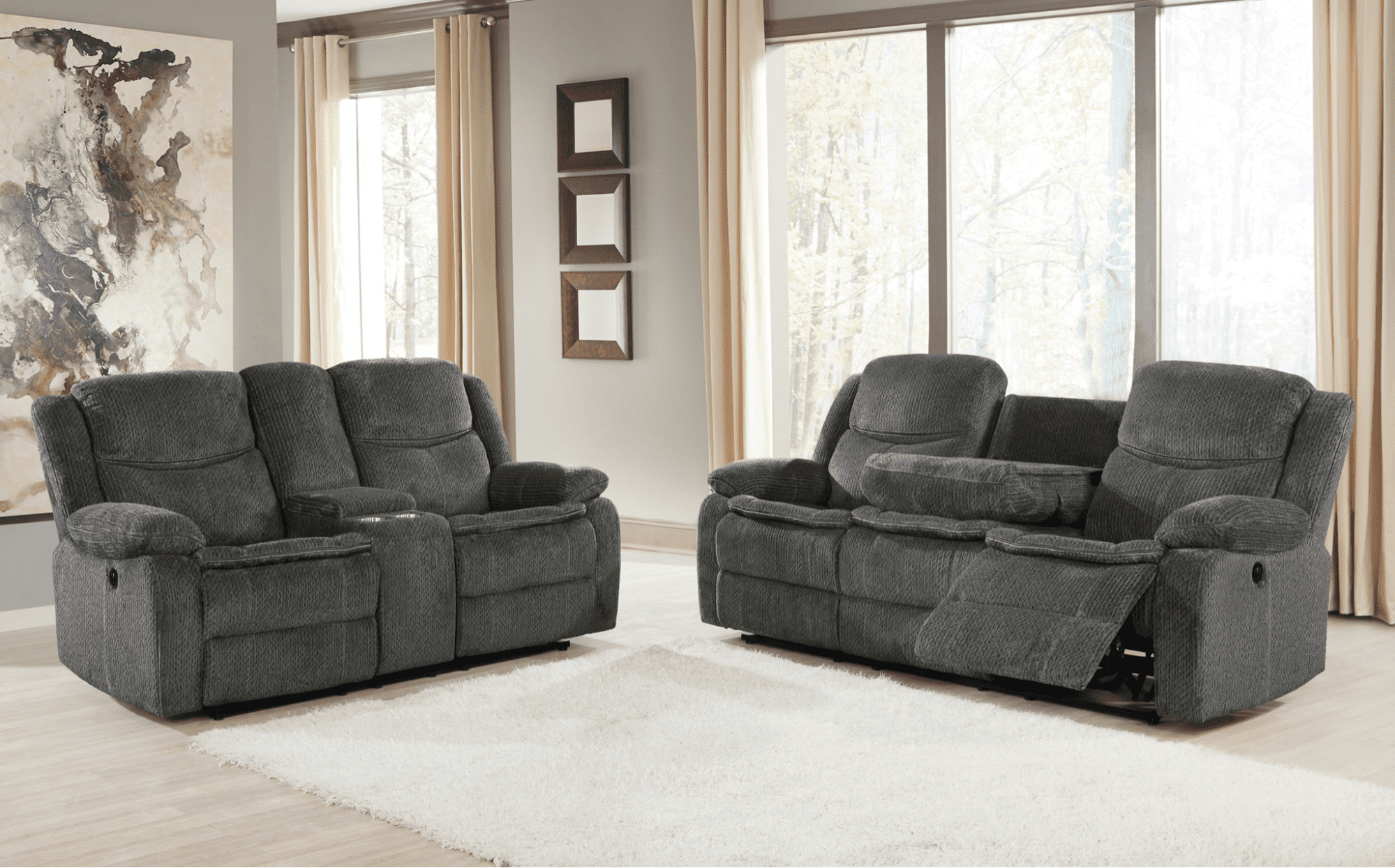 game room ideas: Jennings Upholstered Power Sofa from Coaster