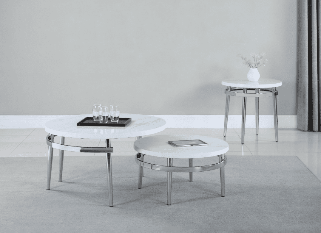 faux marble round coffee table
