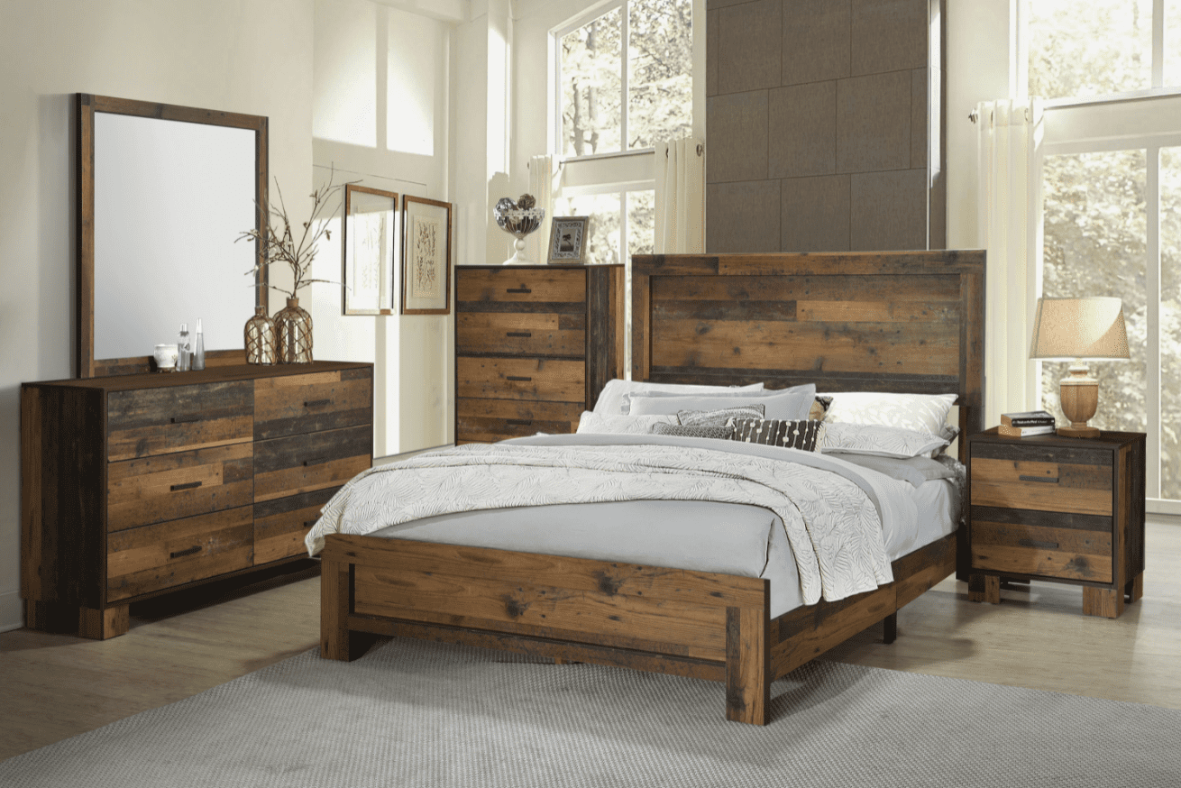 guest bedroom ideas: Sidney panel bedroom set rustic pine