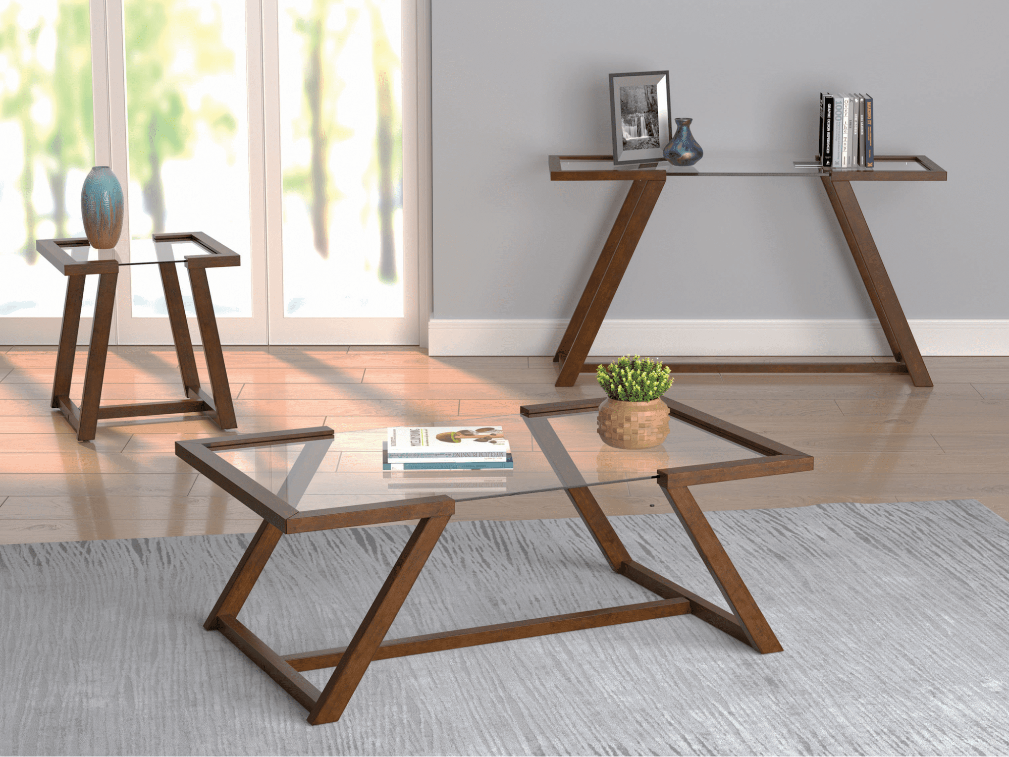 modern home furniture: Monrovia rectangular coffee table in cinnamon