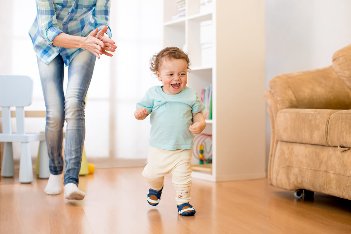 Toddler running around the house