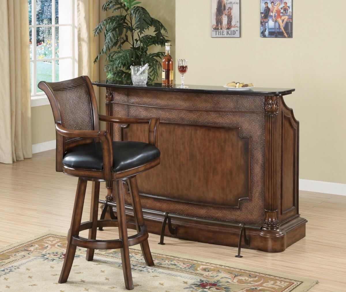 Wooden bar table and stool