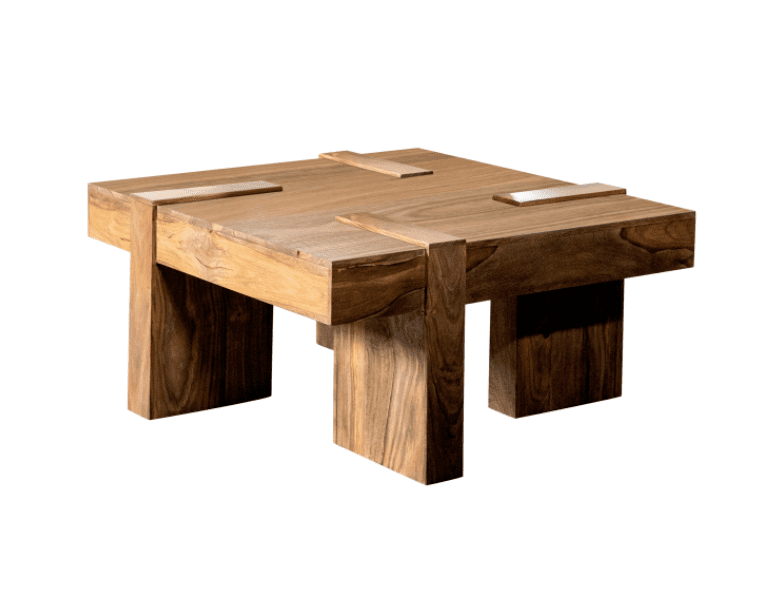 Sheesham wood: Wooden Square Coffee Table in Natural Sheesham