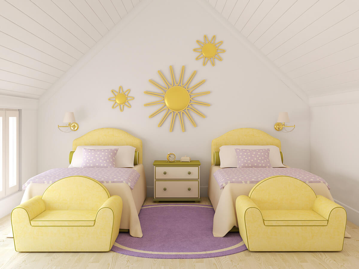 Loft bedroom: twin beds